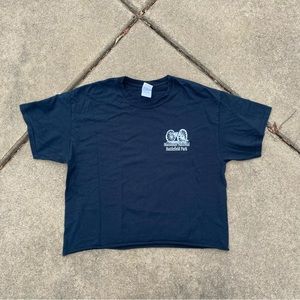 Black Cropped Graphic T-Shirt